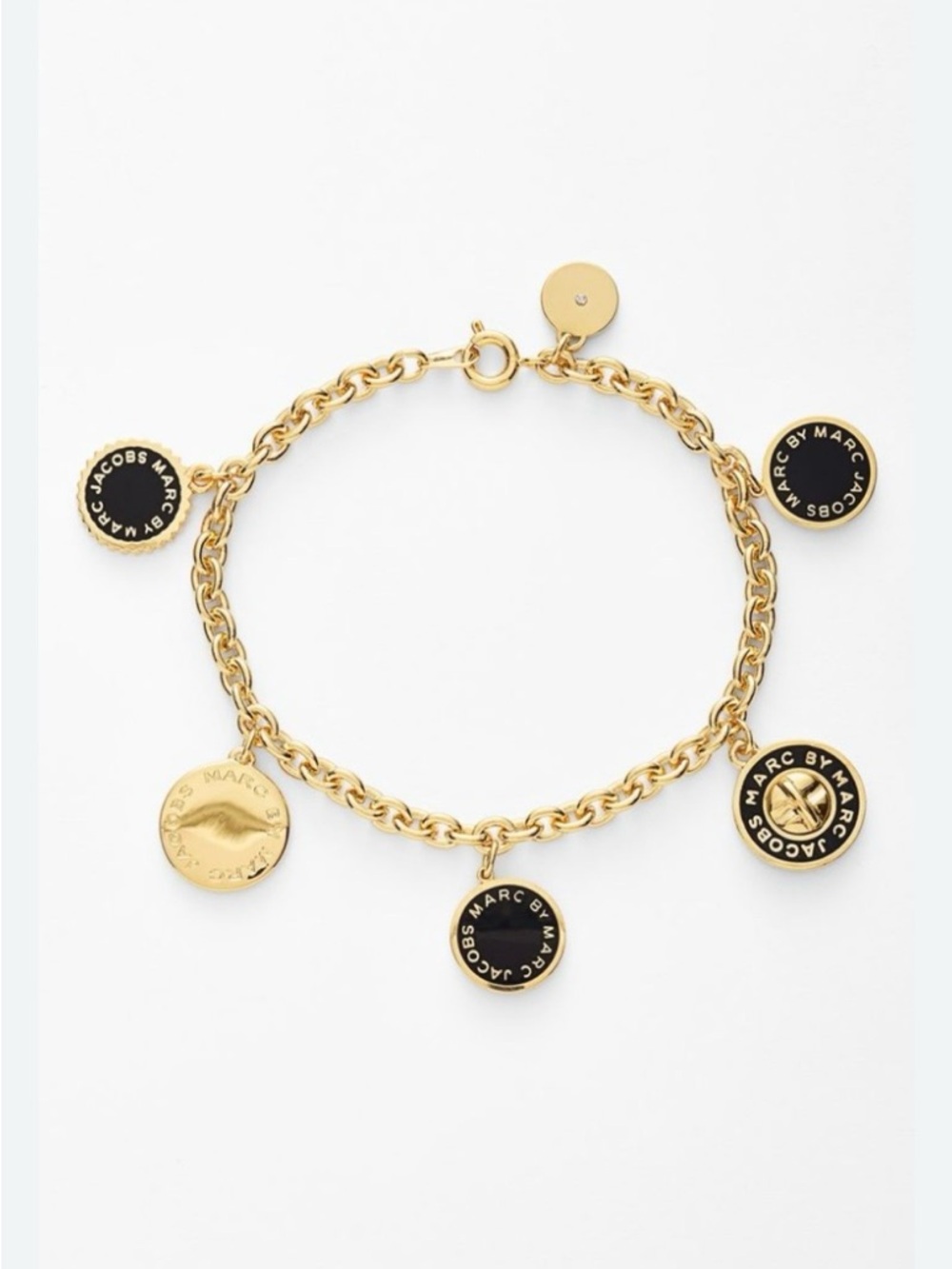 Marc by Marc Jacobs Gold-Tone Logo Disc Charm Bracelet RETAILS $159 SOLD OUT!